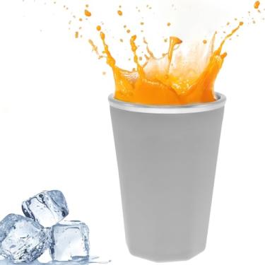 Imagem de LCZNXJJY Copo de resfriamento Wine Freeze Copo de vinho de aço inoxidável com tampa 325 ml Copo de refrigeração rápida de silicone para manter a bebida fria para bebidas quentes e frias, coquetéis de