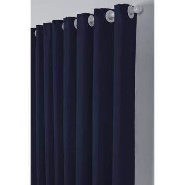 Imagem de Cortina Oxford 3,00x2,50 Sala Quarto Porta Azul Marinho - Sofisticada 