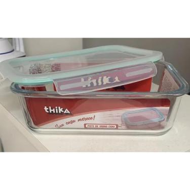 Imagem de Pote De Vidro Quadrado Com Tampa Hermética 1120ml - Thika