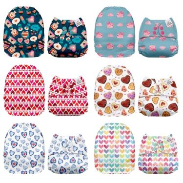 Imagem de Mama Koala 1.0 Fraldas de pano para bebês, pacote com 6 apenas capas de bolso (sem inserções) - Fraldas de bolso laváveis e reutilizáveis de tamanho único para recém-nascidos e crianças pequenas