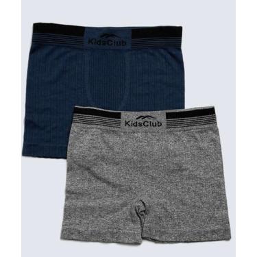 Imagem de Kit 2 Cuecas Boxer Infantil Kids Club DelRio-50584, Azul, Cinza, G