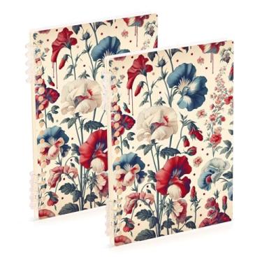 Imagem de Burbuja Cadernos com nome, papel pautado universitário A5 com 60 folhas, fichário para escritório, 2 unidades