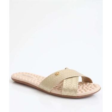 Imagem de Rasteirinha Feminina Textura Modare Dourada-18265, 35, Dourado