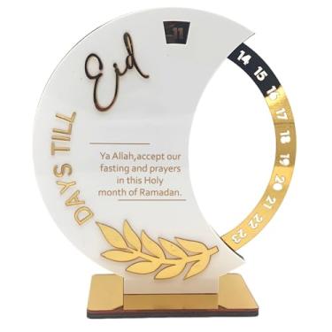 Imagem de Calendário do Ramadã, calendário do advento do Ramadã, calendário rotativo de madeira, Eid Mubarak, contagem regressiva de 30 dias para decoração do Ramadã