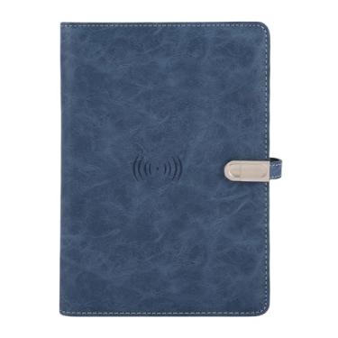 Imagem de Cryfokt Notebook de Carregamento Sem Fio de 80 Folhas de 15 W, Cabo de Carregamento 3 Em 1, 8000mAh, Luz Noturna, Fichário, Bolsos, para Arquivos, Viagens, Notas, Escola, Cartão de