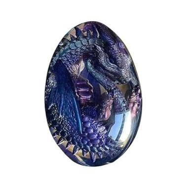 Imagem de Ornamento de Dinossauro Ovo Dragão Lava Pedras Preciosas Naturais Resina Epóxi Clara Base Brilhante Perfeito para Aniversário Dia dos Namorados das Mã