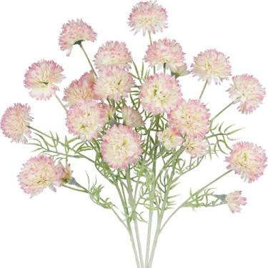 Imagem de CISDUEO 4 crisântemos rosa artificiais pequenos e médios