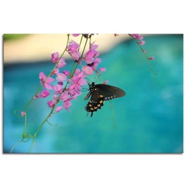 Imagem de Pôster de borboleta cores ousadas impressões em tela flor arte de parede para casa 1 painéis decorações não ramificadas 30,5 x 20,3 cm