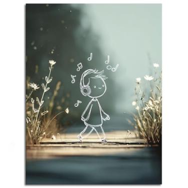 Imagem de Impressão em tela de desenho Doodle Artistic Poster Wall Art For Home 1 peça Decorações Noframed 25.4 cm x 20.3 cm