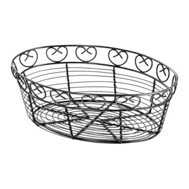 Imagem de KiBcsLic Cesta de frutas oval, centro de mesa, suporte para pão e legumes, organizador de arame para mesa de jantar, casamento, confeitaria, festas e casa.