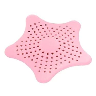 Imagem de 2 peças de ventosa para pia de banheiro para cozinha, ralo de chão, antibloqueador, estrela-do-mar, filtro de gel de sílica (rosa)
