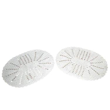 Imagem de Par De Tapetes Em Crochê Oval Liso - Amazonita