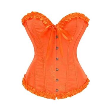 Imagem de Top Corset Vintage Vitoriano Feminino Com Renda, Ajustável, Com Detalh