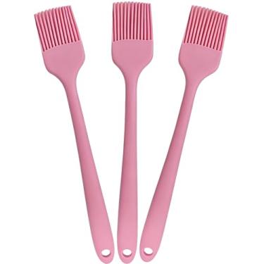 Imagem de Pincel de silicone rosa para regar pastelaria – livre de BPA de grau alimentício, resistente ao calor até 348.9 °C/315 °C, escova de cozinha pode ser lavada na lava-louças para assar, churrasco