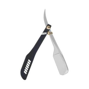 Imagem de Navalha Profissional De Aço Inoxidável Para Barbeiro, Lâmina Reta Dobr