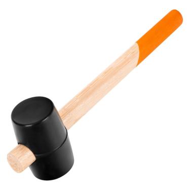 Imagem de Martelo Borracha Preto Cabo Madeira 225g Sparta 260mm 45mm