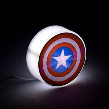 Imagem de Mini Luminária LED Redonda Capitão América USB Marvel, Bivolt