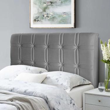 Imagem de Cabeceira Polo Cama Box Casal 140cm Suede Velut Cinza - King House