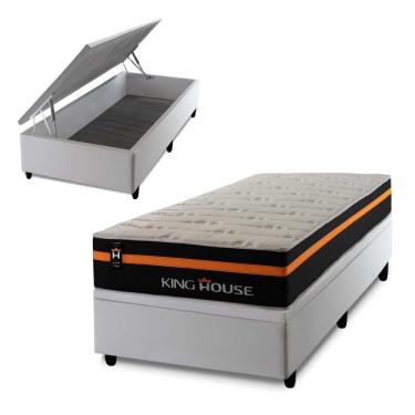 Imagem de Cama Box Baú Sirius 96x203 com Molas Ensacadas King House