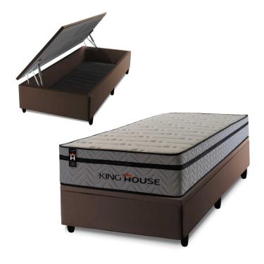 Imagem de Cama Box Baú Preston 96x203 com Molas Ensacadas King House