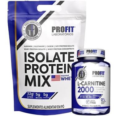 Imagem de WHEY ISOLATE PROTEIN MIX 1,8KG l L CARNITINE 2000 CARNITINA 60 TABLETS l PROFIT-Unissex