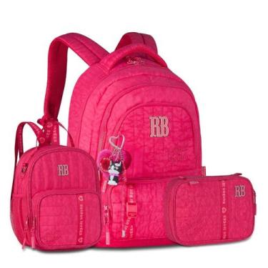 Imagem de Mochila com Lancheira Multifuncional e Estojo Rebecca Bonbon, Rosa
