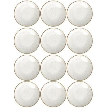 Imagem de Conjunto 12 Pratos de Porcelana Tramontina para Sobremesa 21cm Rústico