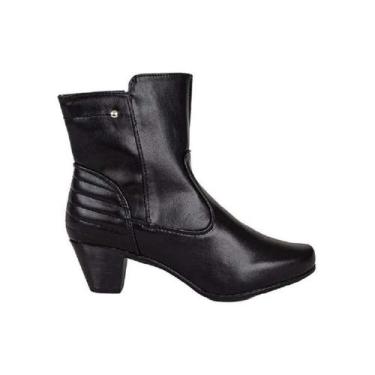 Imagem de Bota Cano Curto Mooncity Salto Feminino - Preto, 35