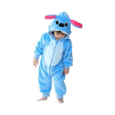 Imagem de Macacão Unissex Infantil Kigurumi Stitch Desenho Animado, Roupa De Cos