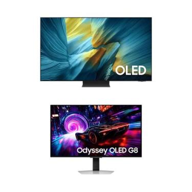 Imagem de Samsung AI TV 65" OLED 4K S95F + Monitor Odyssey OLED G8 32", 4K