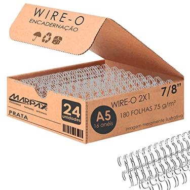 Imagem de Wire-o para Encadernação 2x1 A5 Prata 7/8 para 180fls 24un