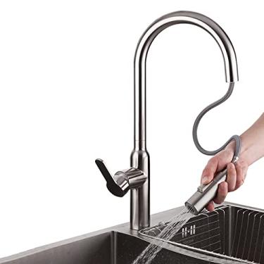 Imagem de Torneiras de cozinha torneira de aço inoxidável torneira misturadora de água flexível torneiras misturadora de cozinha deck montado do anheiro, Y4003,2,China