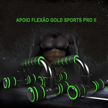 Imagem de Kit Apoio Para Flexão Gold Sports Pro II em Pvc e PP - 2 Unds Mais Uma Mesh Bag-Unissex