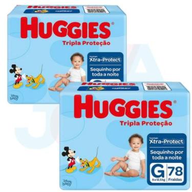 Imagem de Fralda Huggies Disney Tripla Proteção Tam G de 9 a 12,5 kg kit 02 pact