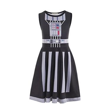 Imagem de Ruikajia Rey Chewbacca Rhinestone Princess Leia Darth BB8 R2D2 Costume (Black, 7 Years)