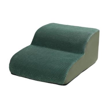 Imagem de Fenteer Escadas de cachorro degraus para animais de estimação para o leito alto não deslizante não com capa lavável removível rampa de cães, Verde