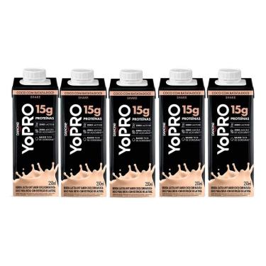 Imagem de Kit 5 YoPRO Bebida Láctea UHT Coco com Batata-Doce 15g de proteínas 250ml