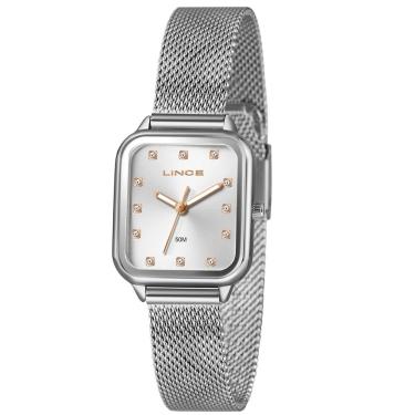 Imagem de Relógio Lince Feminino Ref: Lqmh253l26 S1sx Retangular Mesh Prateado