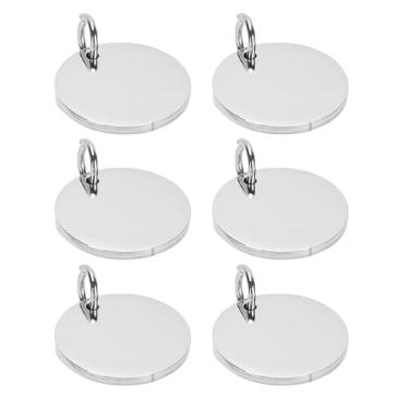 Imagem de Hyuduo Placas de Chaveiro de Metal Graváveis, Placas de Estampagem Redondas de Aço Inoxidável de 30 Mm para Impressora 3D H2D, 20 Peças de de Identificação de Etiquetas de Presente para Artesanato