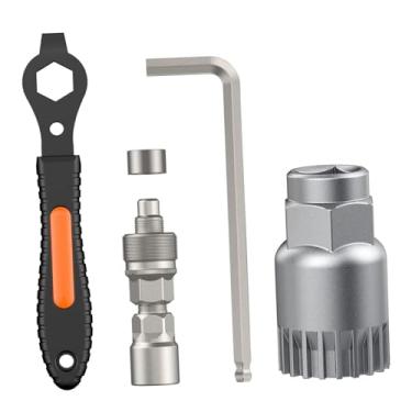 Imagem de harayaa Kit de ferramentas para remoção de pedivela de bicicleta, incluindo extrator de movimento central e extrator de braço.