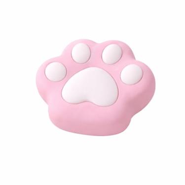 Imagem de Borracha Decorativa em Formato de Pata de Gato Branca com Rosa 1 Unidade Na Cor Rosa Material Escolar Infantil