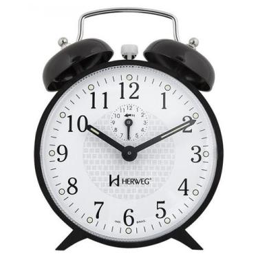 Imagem de Relógio Despertador Analógico Herweg Preto - 2206 034, Preto
