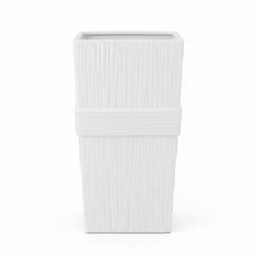 Imagem de VASO EM CERAMICA RETANGULAR BRANCO 14cm FLORARTE - FLOR ARTE