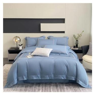 Imagem de Jogo de cama 100% algodão luxuoso, capa de edredom, cama de casal/queen/solteiro, lençóis de cama (A 230 x 230 cm 4 peças)