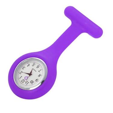 Imagem de Relógio Lapela Roxo Saúde Enfermagem Medico Broche Bolso - Things Nerd