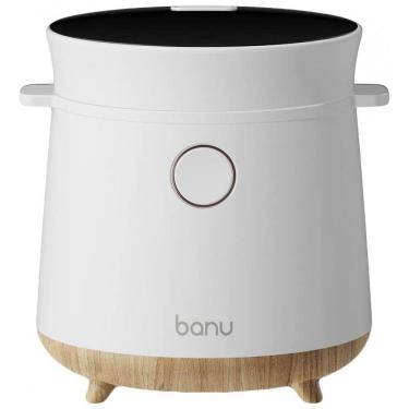 Imagem de Mini Panela de Arroz Elétrica até 3 xícaras não Cozidas, 110V, Banu, Branca