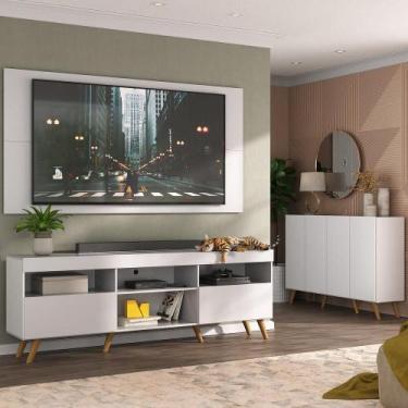 Imagem de Conjunto Sala de Estar Rack + Painel TV 65" e Aparador Retrô Sofia Mul