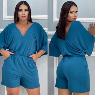Imagem de Macaquinho Plus Size Tamanho Único Curto Fresquinho Moda Verão Tamanho