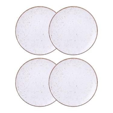 Imagem de Jogo de Pratos Rasos Grande Rústico 4 Peças 28cm Porcelana Tramontina