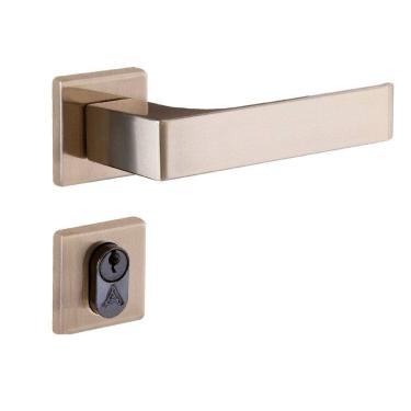 Imagem de Fechadura Entrada Reta Roseta S40 Latonado Quadratta Aliança